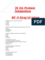 MCQS On Protein Metabolism BY Siraj Ul Islam