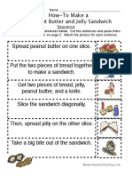 How To Peanut Butter Jelly Sandwich Sequence Worksheet
