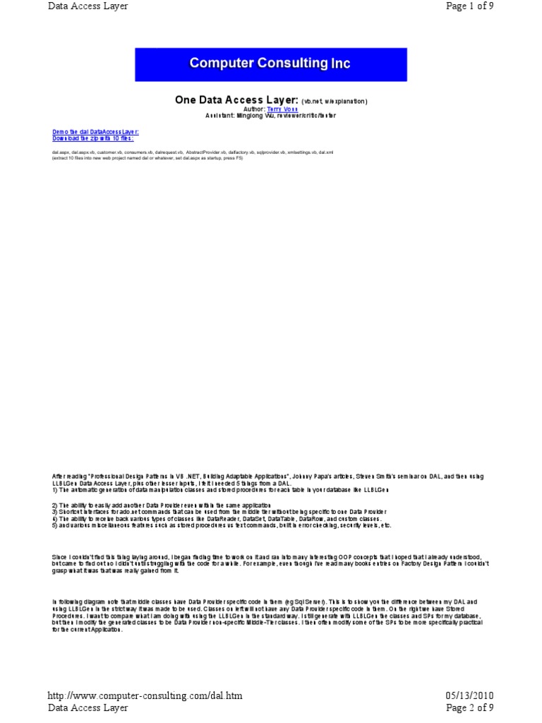 LLBLGen Data Access Layer Overview | PDF | Class (Computer Programming ...