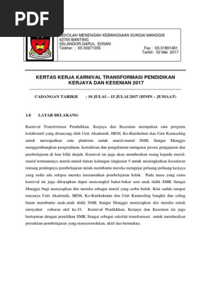Kertas Kerja Hari Karnival Kelab Dan Persatuan Akademik