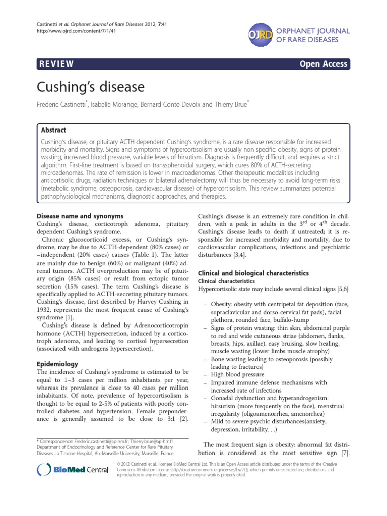 Cushing 'S Disease Review Open Access PDF Adrenocorticotropic