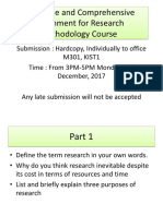 Refractive and Comprehensive Assignment for Research Methodology Course-3