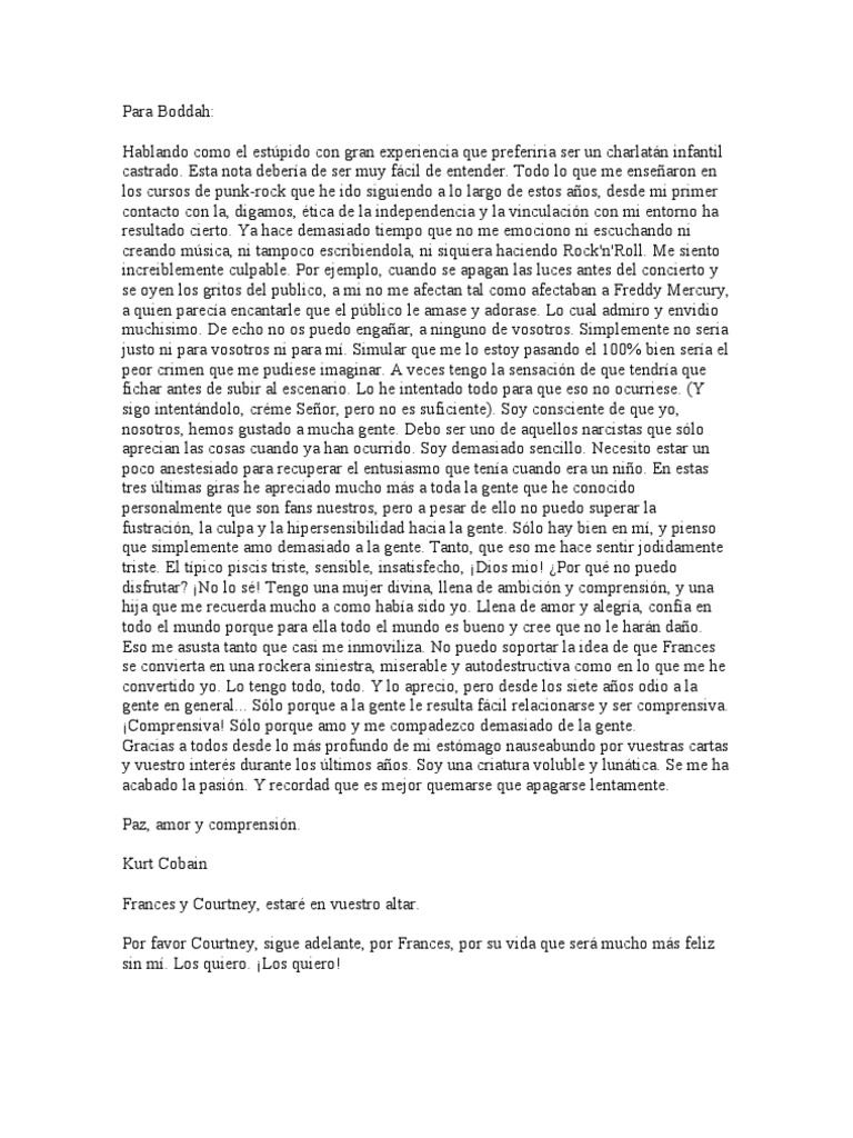 Para Boddah (Carta de Suicidio de