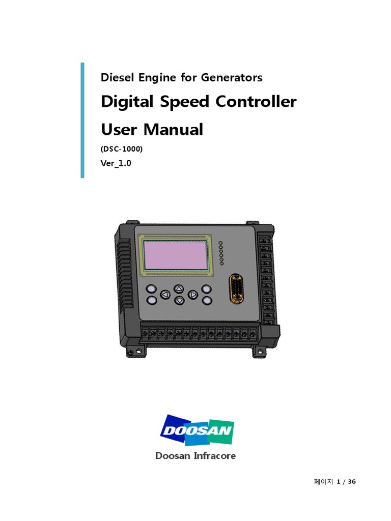 Doosan DSC-1000 Speed Controller Manual | PDF | Control Theory | Switch