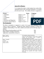 Assessment Pattern IX-X (Physics) : Sections Marks Weightage