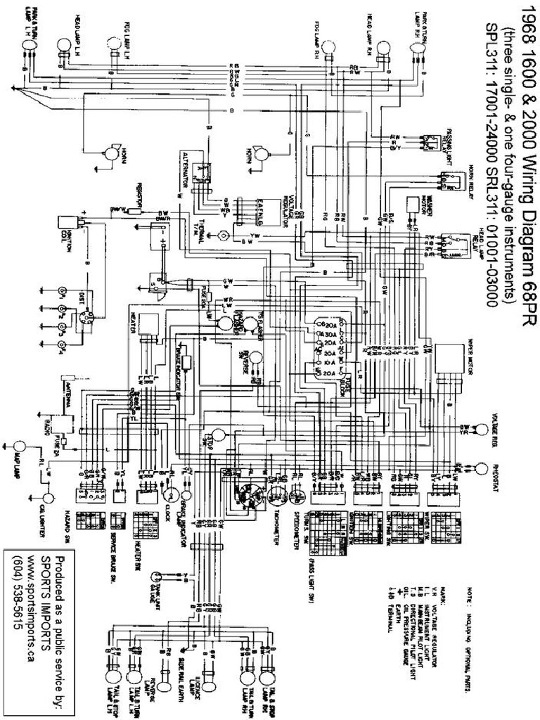 Roadster Wiring Diagram 1968-2000 | PDF