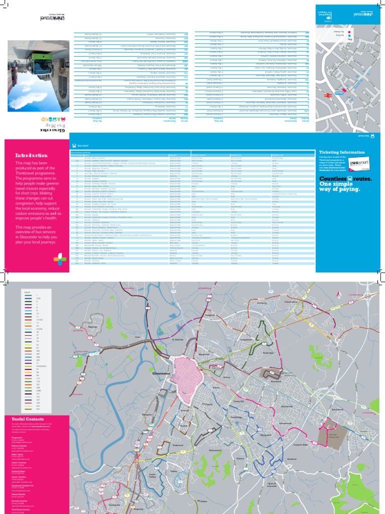 Gloucester Bus Map V2 PDF Road Transport Land Transport