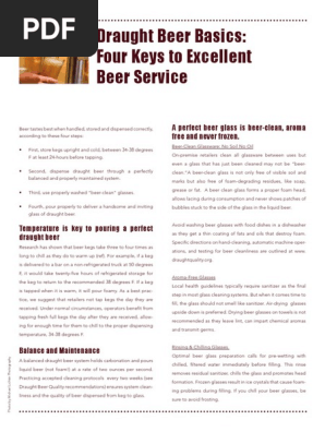 One Pager Four Keys to Excellent Beer Service1