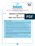 Answers & Solutions: For For For For For NEET (UG) Phase-II - 2016