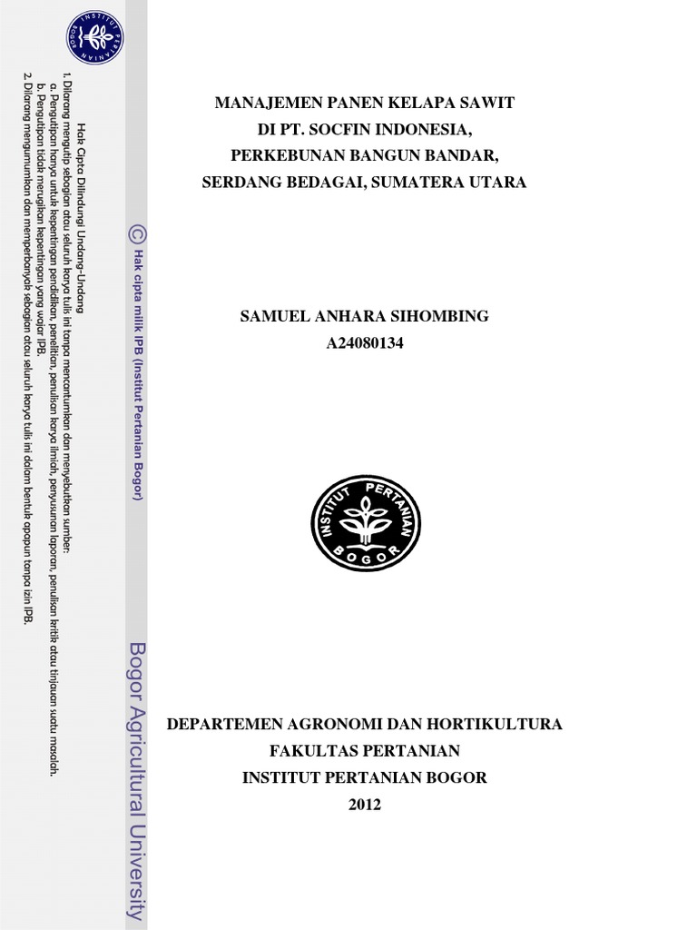Manajemen Panen Kelapa Sawit Pdf