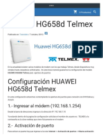 HUAWEI HG658d Telmex Configuracion Apertura de Puertos