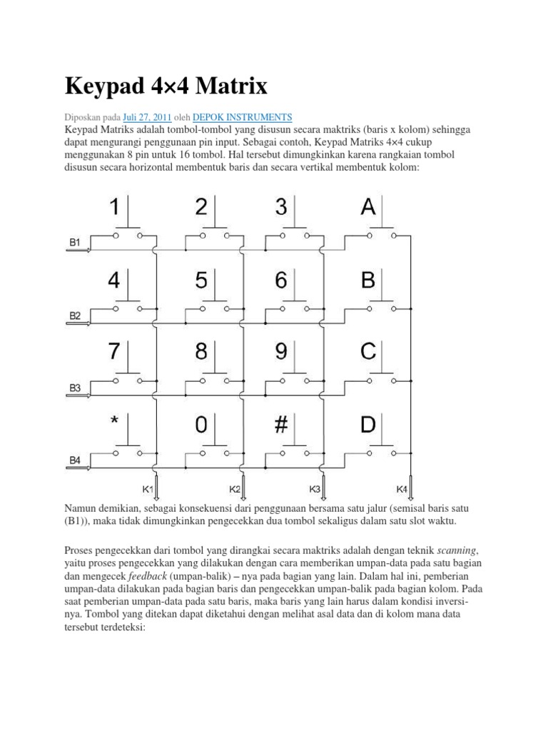 Pengenalan Keypad Matriks 4x4 | PDF