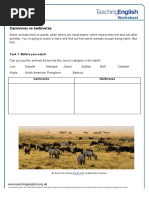 Carnivores vs Herbivores Student Worksheet