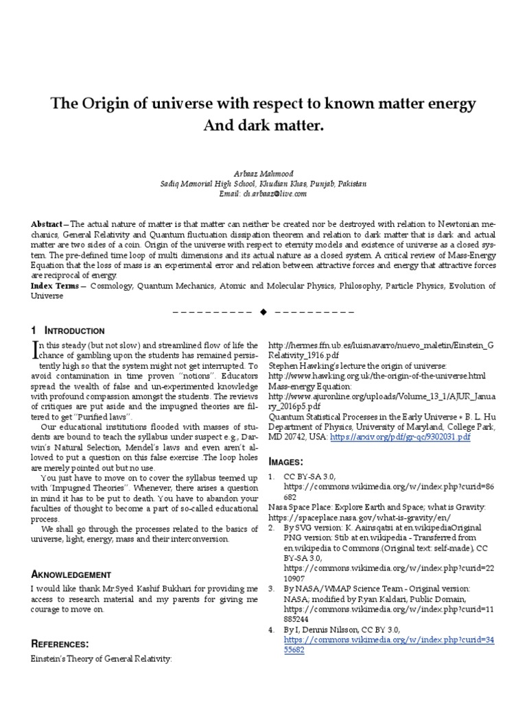 Nature Article Pdf Pdf Universe Matter