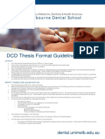 DCD Thesis Format Guidelines: Melbourne Dental School