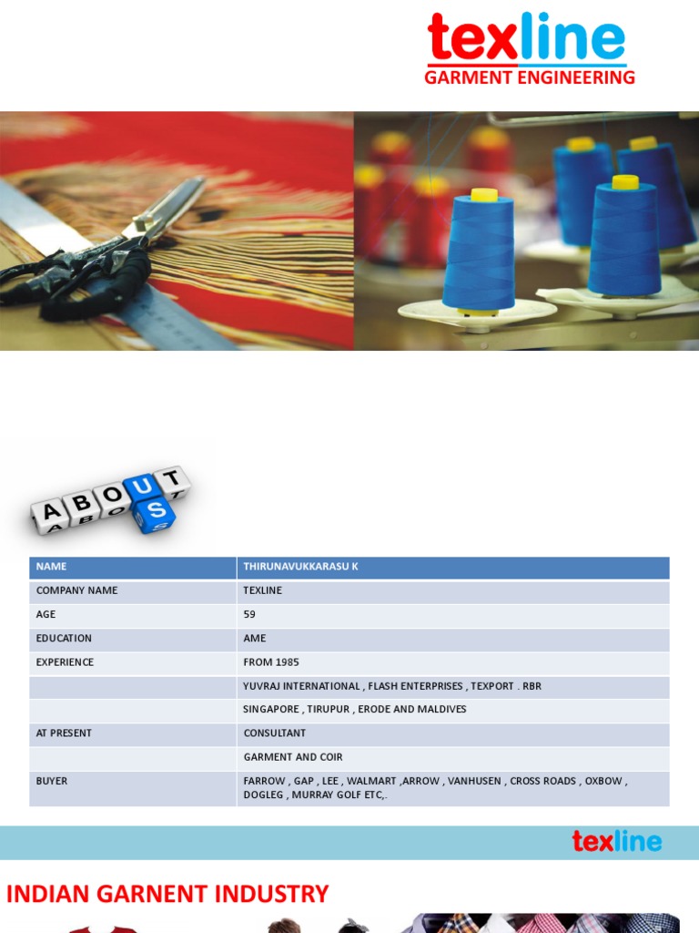 Garment Engineering TEXLINE PDF Enterprise Resource Planning