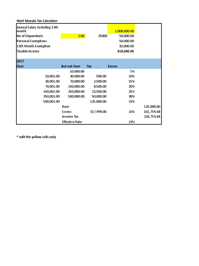 Tax Calculator | PDF | Taxable Income | United States Economic Policy