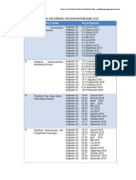 Jadwal Pelatihan Persiapan Pensiun 2018