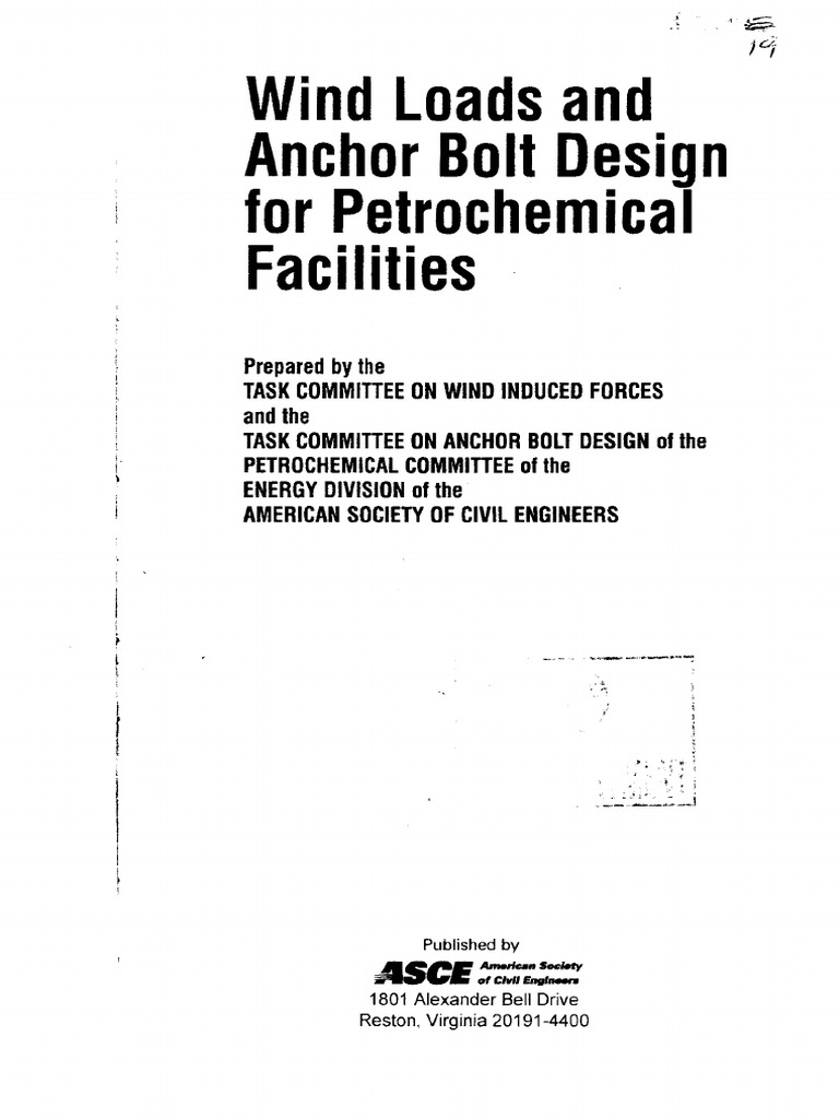 Wind Loads and Anchor Bolt Design For Petrochemical Facilities PDF