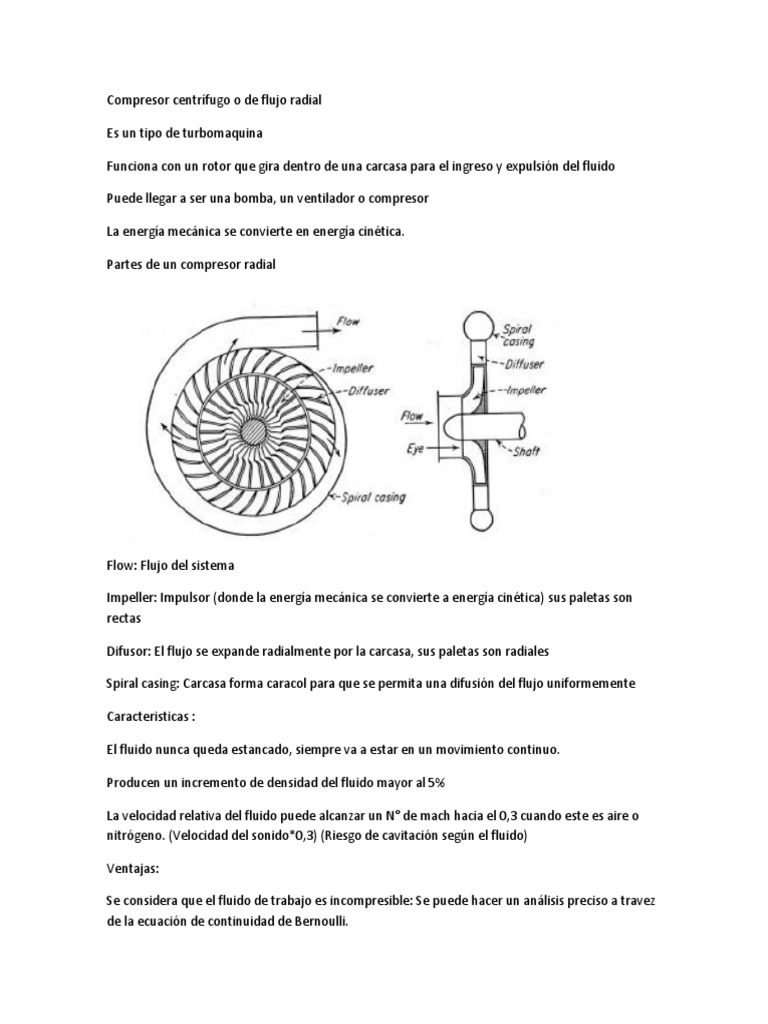 Compresor Centrifugo o Radial | PDF