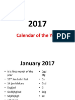 Calendar of The Year