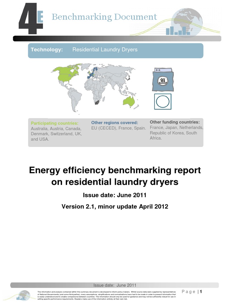 Energy Efficiency in Laundry Dryers | PDF | Clothes Dryer | Benchmarking