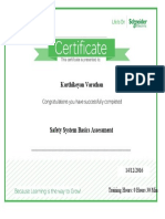 Safety System Basics Assessment Certificate