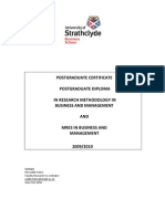 Postgraduate Certificate Postgraduate Diploma in Research Methodology in Business and Management AND Mres in Business and Management 2009/2010