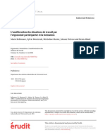 L’Amélioration Des Situations de Travail Par l'Ergonomie Participative Et La Formation 2001