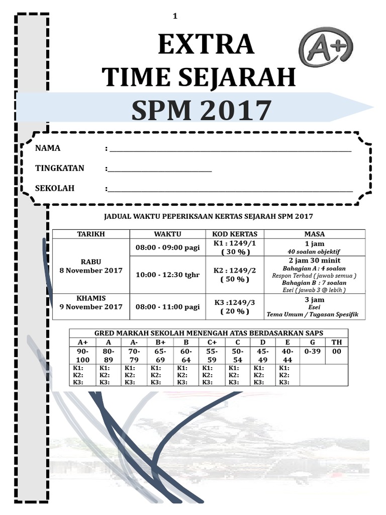 Extra Time Sejarah 2017 Pdf