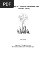 Download Research Paper Relationship of Customer Satisfaction with Product Variety  by Wajahat Hussain SN36825608 doc pdf