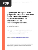 Arnaldo Montalvao (2007). a Producao Do Espaco Num Projeto de Irrigacao Paradoxo Entre o Fortalecimento Da Agricultura Familiar e a Inten (..)