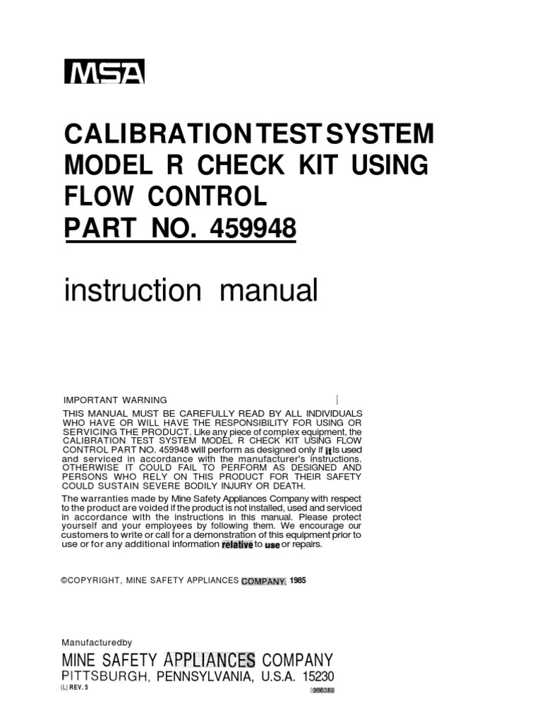 Calibration Manual Calibration Valve