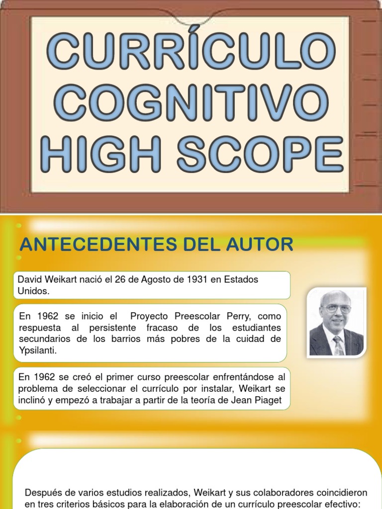 Currículo-Cognitivo de High Scope | PDF | Jardín de infancia | Aprendizaje