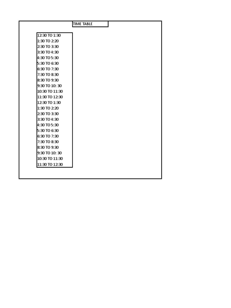 Time Tabel | PDF