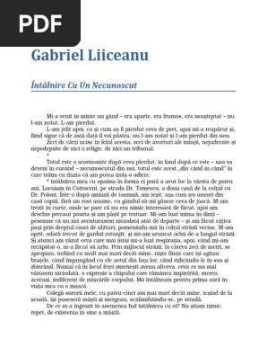 Gabriel Liiceanu Intalnire Cu Un Necunoscut