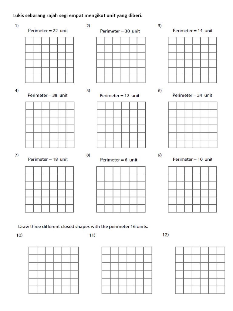  Formula  Perimeter Luas  Isipadu