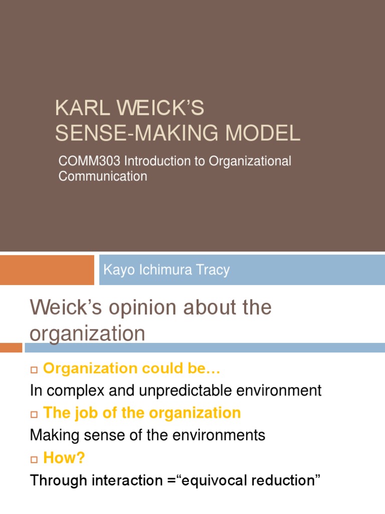Weick's Sense-Making Model Explained | PDF