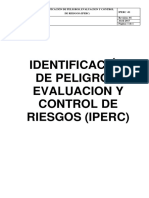 Portada Identificación de Peligros, Evaluacion y Control de Riesgos (Iperc)
