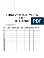 Rekod Cuti 2018 SK Lidong