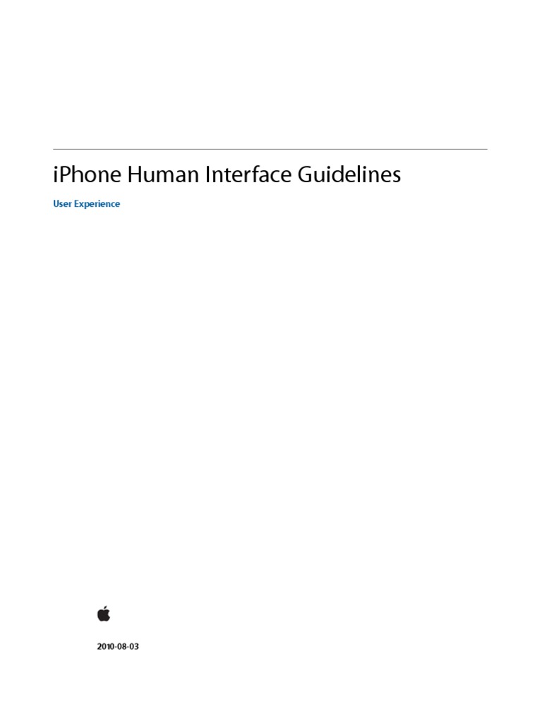 Iphone Human Interface Guidelines: User Experience | PDF