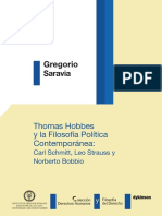 (Colección Derechos Humanos y Filosofía Del Derecho) Gregorio Saravia-Thomas Hobbes y La Filosofía Política Contemporánea. Carl Schmitt, Leo Strauss y Norberto Bobbio-Dykinson (2011)