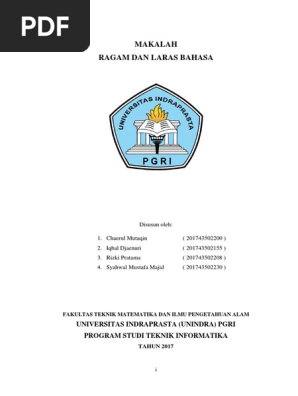 Makalah Ragam Dan Laras Bahasa