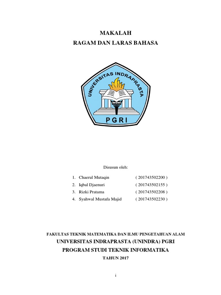 Makalah Ragam Dan Laras Bahasa