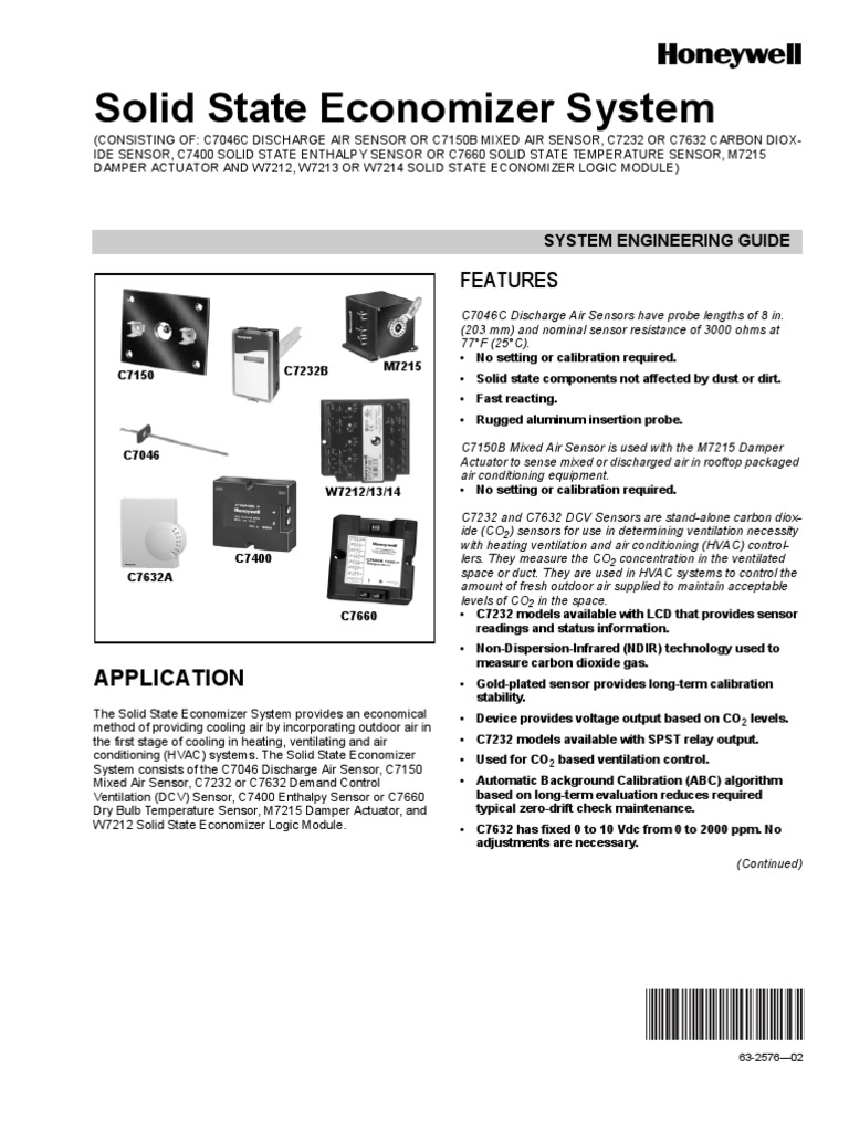 Honeywell Solid State Economizer System - Documentation | Hvac
