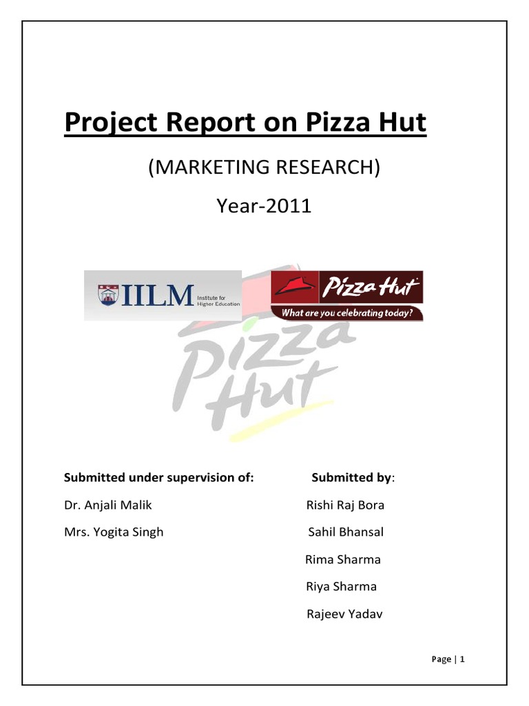 79582419 Project Report On Pizza Hut Docx Restaurant And