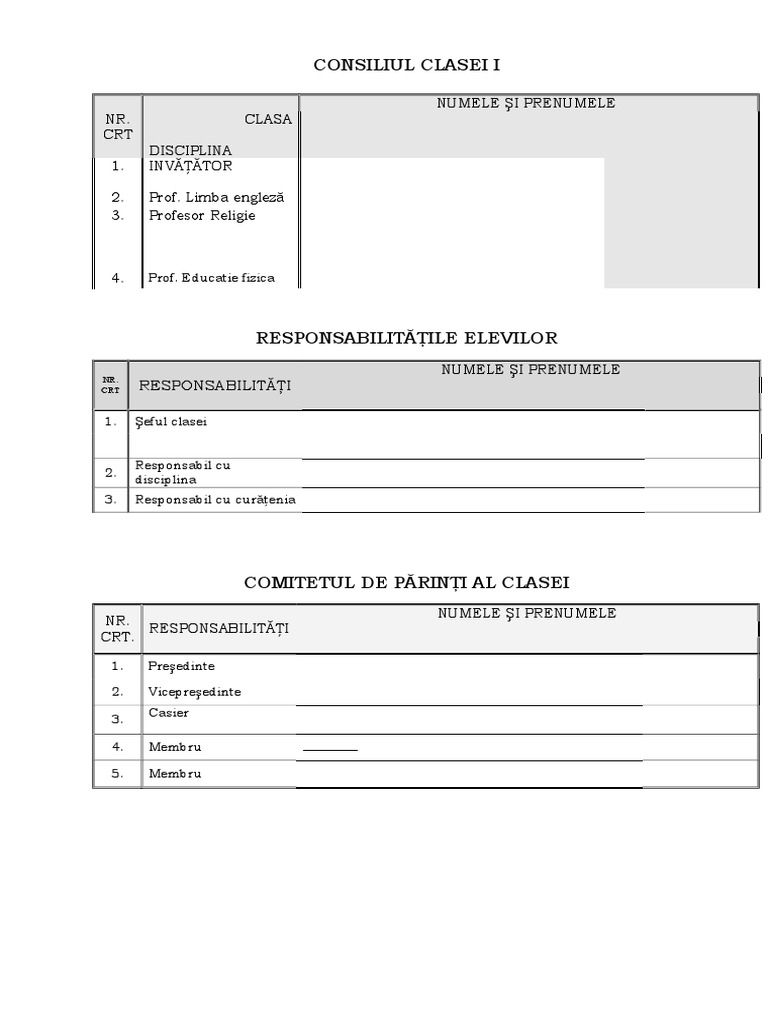 Consiliul Clasei | PDF