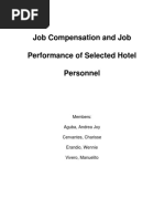 Job Compensation and Job Performance of Selected Hotel Personnel