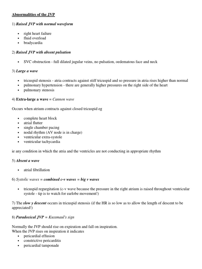 Abnormalities Of The Jvp Pdf