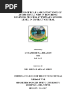 Download Analysis of Role and Importance of Audio-Visual Aids in Teaching-Learning Process at Primary School Level in District Chitral M Saleh Aman by Muhammad Nawaz Khan Abbasi SN368320364 doc pdf